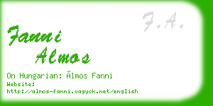 fanni almos business card